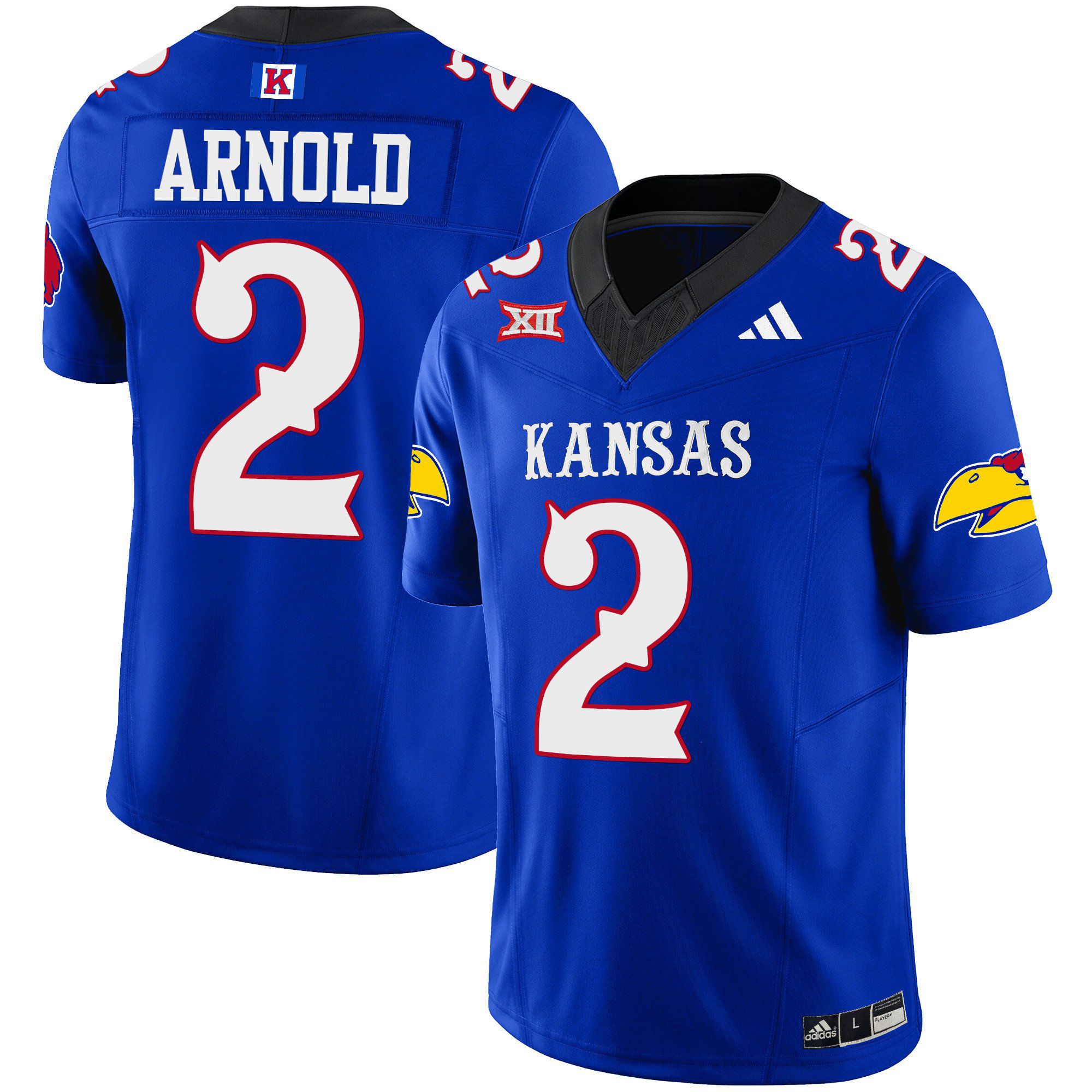 Men Kansas Jayhawks #2 Arnold Blue 2024 Blackhawk Vapor Limited NCAA Jersey